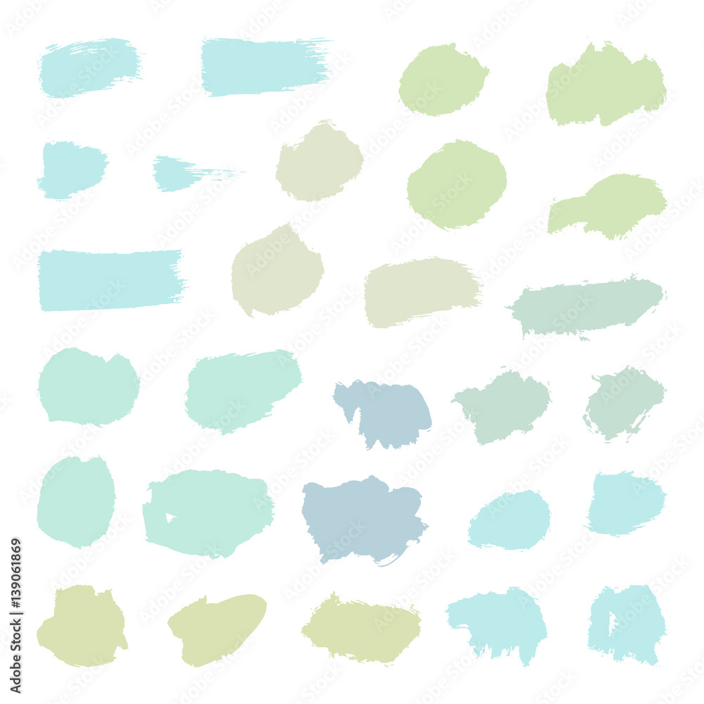 Set of pastel paint brush objects. Isolated on white. Vector hand drawn elements Set of pastel paint brush objects. Isolated on white. Vector hand drawn elements