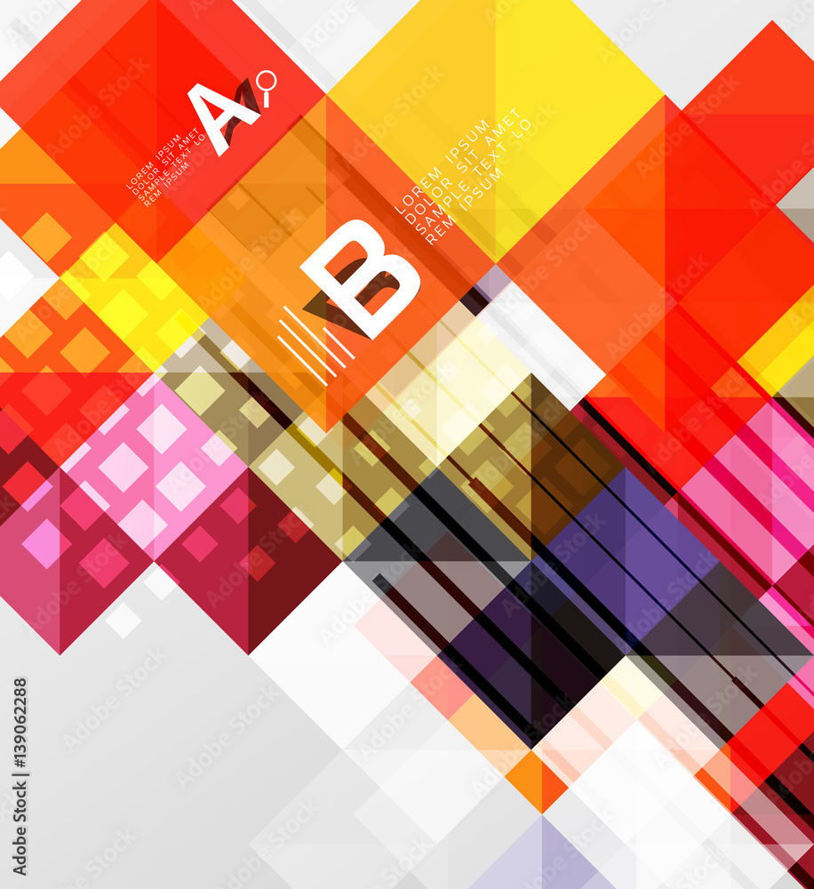 Square elements with infographics and options Square elements with infographics and options