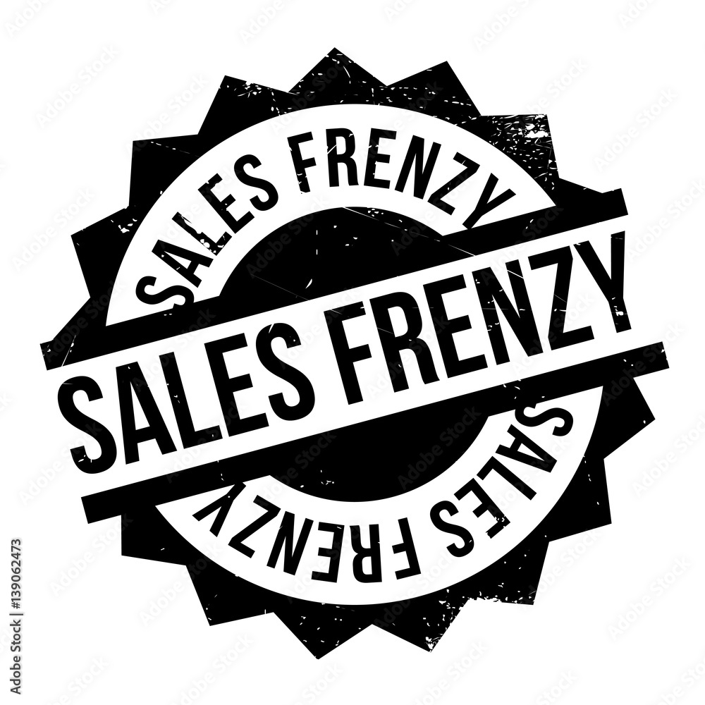 Sales Frenzy rubber stamp. Grunge design with dust scratches. Effects can be easily removed for a clean, crisp look. Color is easily changed. Sales Frenzy rubber stamp. Grunge design with dust scratches. Effects can be easily removed for a clean, crisp look. Color is easily changed.