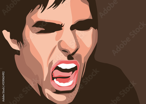 Visage - Cri - Homme - expression - crier - colère - portrait