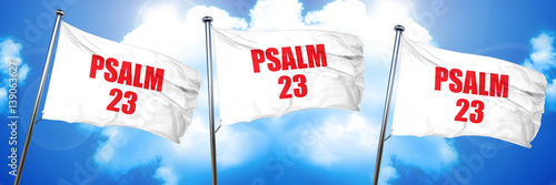 Foto psalm 23, 3D rendering, triple flags