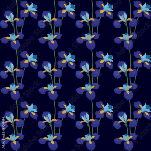 floral pattern with  irises
