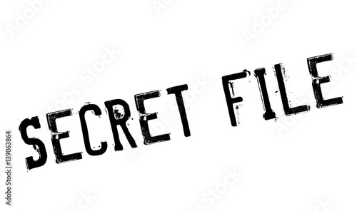 Secret File rubber stamp. Grunge design with dust scratches. Effects can be easily removed for a clean, crisp look. Color is easily changed.
