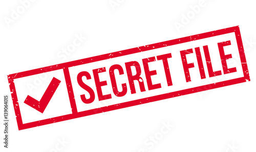 Secret File rubber stamp. Grunge design with dust scratches. Effects can be easily removed for a clean, crisp look. Color is easily changed.