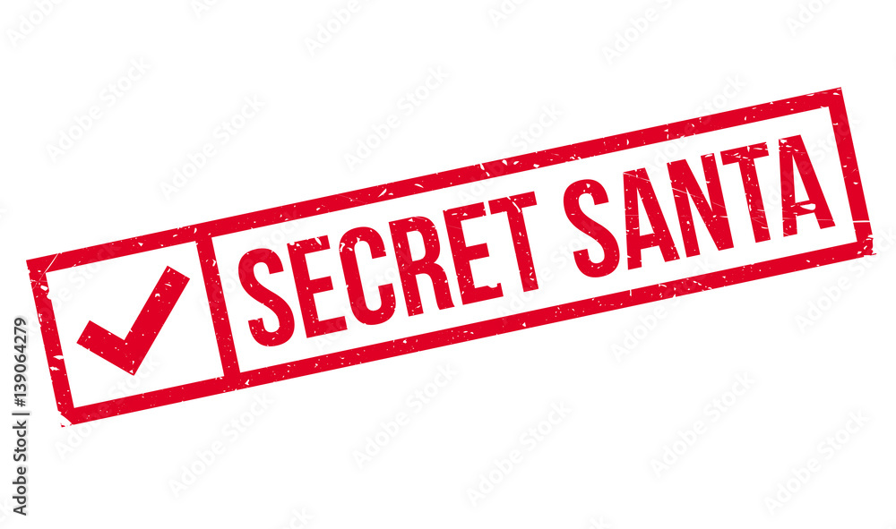 Secret Santa rubber stamp. Grunge design with dust scratches. Effects can be easily removed for a clean, crisp look. Color is easily changed. Secret Santa rubber stamp. Grunge design with dust scratches. Effects can be easily removed for a clean, crisp look. Color is easily changed.