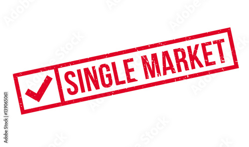 Single Market rubber stamp. Grunge design with dust scratches. Effects can be easily removed for a clean, crisp look. Color is easily changed.