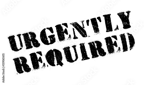 Urgently Required rubber stamp. Grunge design with dust scratches. Effects can be easily removed for a clean, crisp look. Color is easily changed.