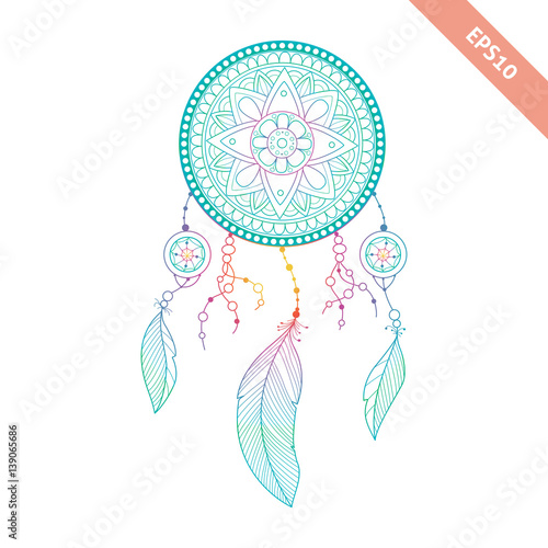 Dream catcher isolated on white background. Decorative element.