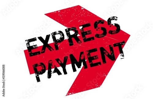Express Payment rubber stamp. Grunge design with dust scratches. Effects can be easily removed for a clean, crisp look. Color is easily changed.