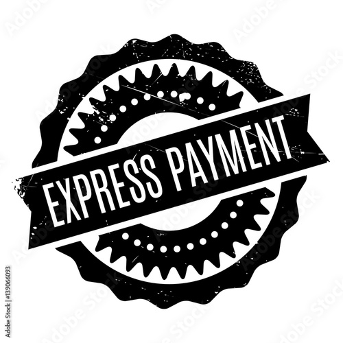 Express Payment rubber stamp. Grunge design with dust scratches. Effects can be easily removed for a clean, crisp look. Color is easily changed.