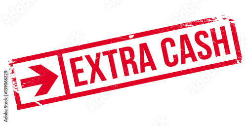 Extra Cash rubber stamp. Grunge design with dust scratches. Effects can be easily removed for a clean, crisp look. Color is easily changed.