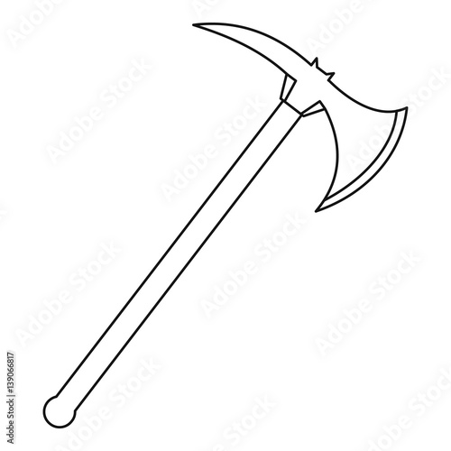 Ax icon, outline style