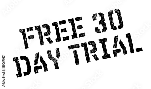 Free 30 Day Trial rubber stamp. Grunge design with dust scratches. Effects can be easily removed for a clean, crisp look. Color is easily changed.