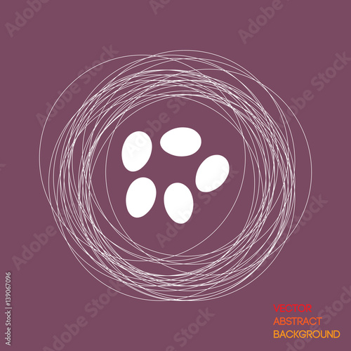 Vector drawing. Bird's nest on a contrasting background