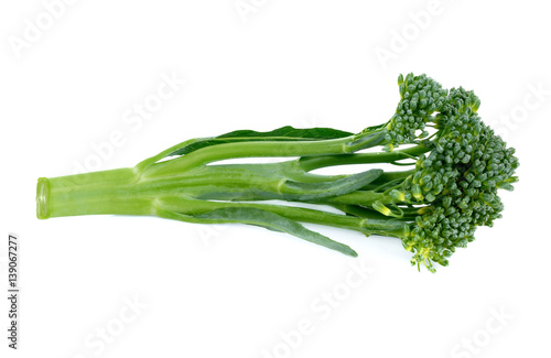 baby broccoli isolated on white background