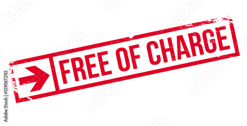 Free Of Charge rubber stamp. Grunge design with dust scratches. Effects can be easily removed for a clean, crisp look. Color is easily changed.