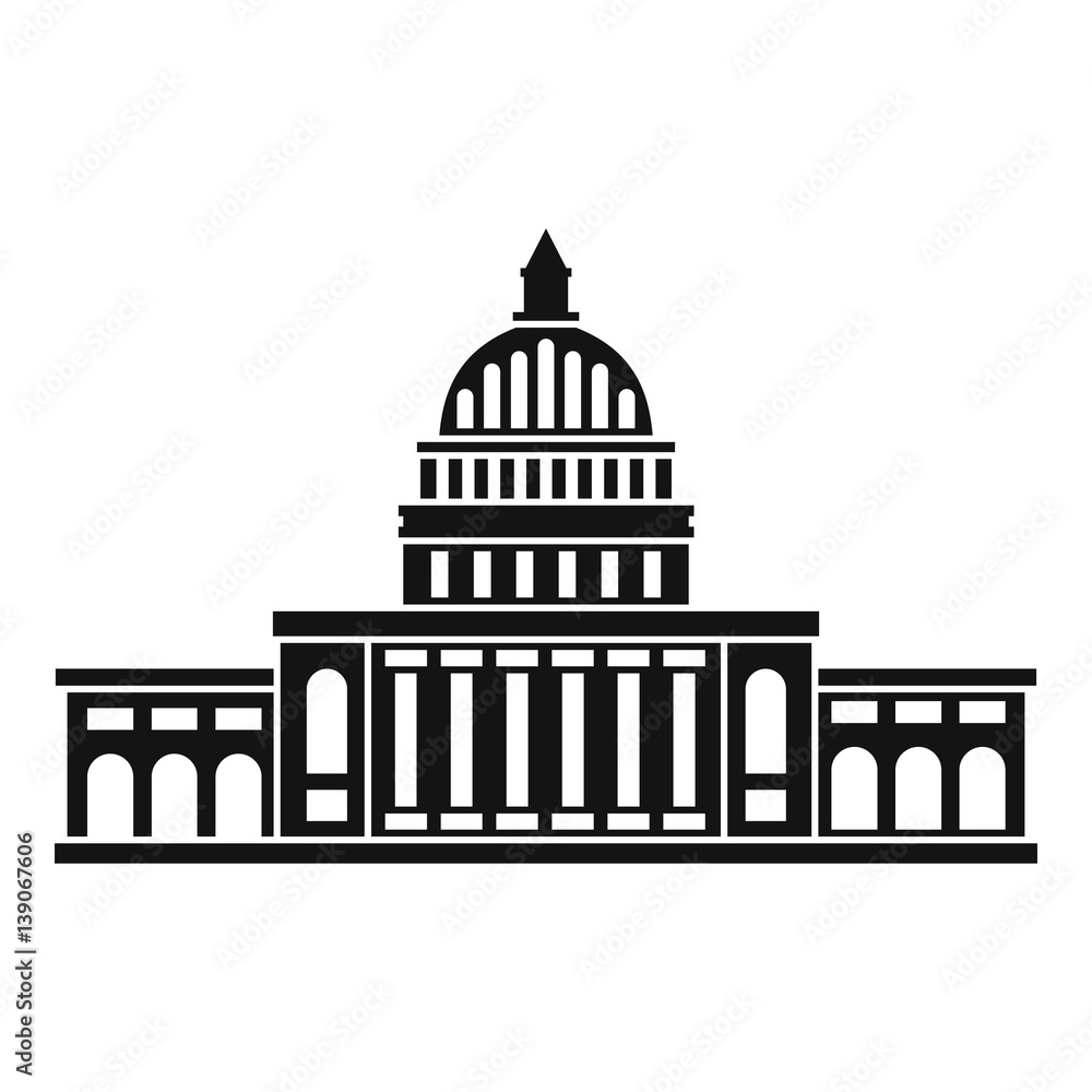 White house icon , simple style