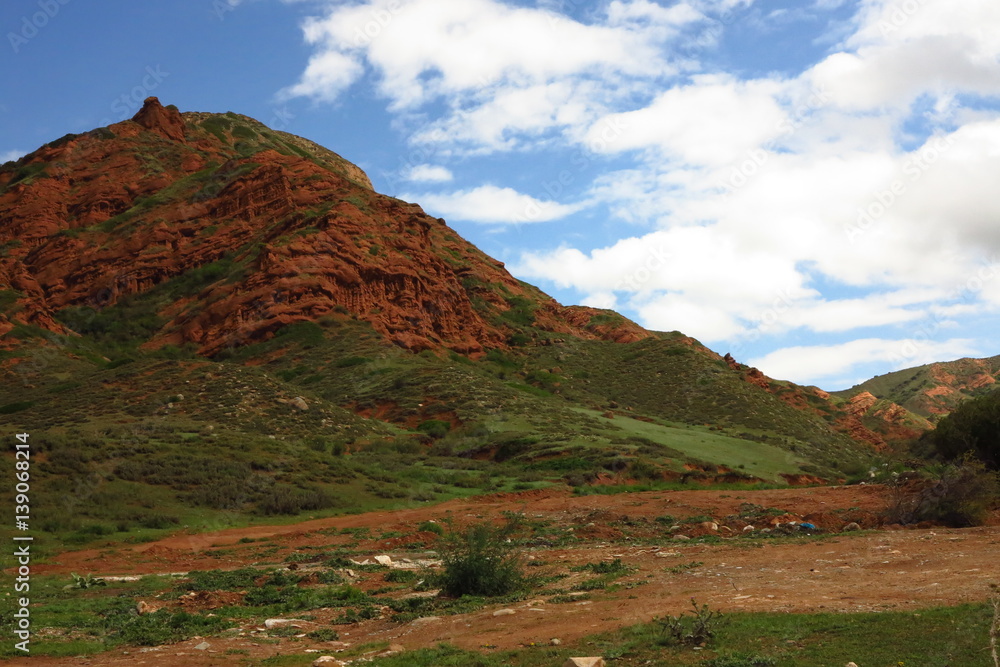 Fototapeta premium It is unrealistic colorful rocks in the mountains