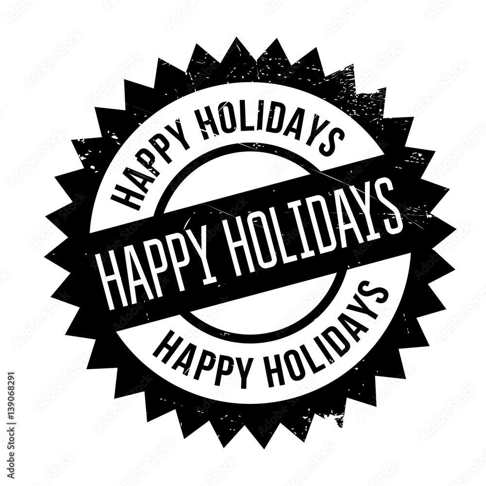 Happy Holidays rubber stamp. Grunge design with dust scratches. Effects can be easily removed for a clean, crisp look. Color is easily changed. Happy Holidays rubber stamp. Grunge design with dust scratches. Effects can be easily removed for a clean, crisp look. Color is easily changed.