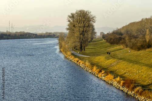 Canvas Print Vienna, river Danube, waterside, Austria, Lower Austria, Vienna