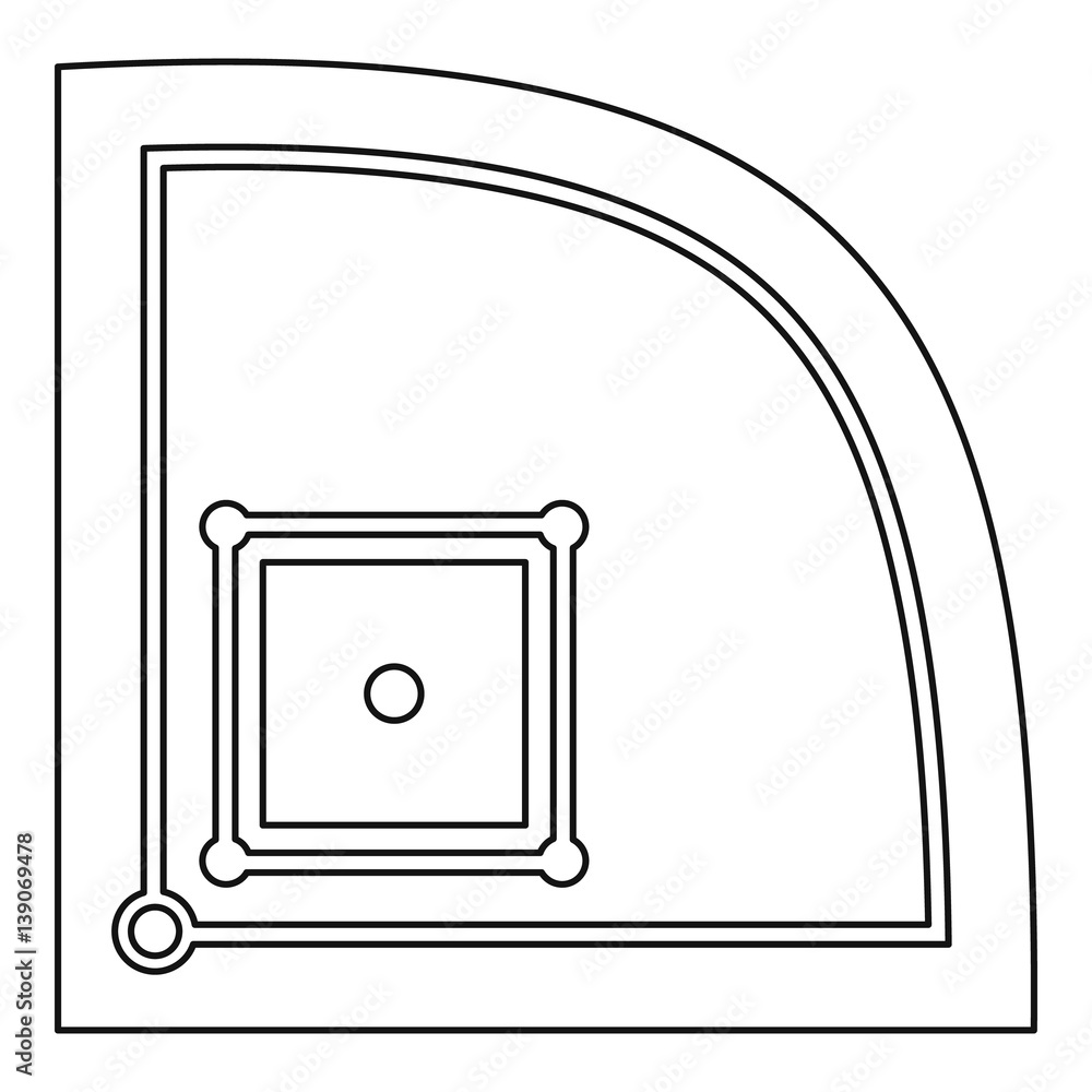 American baseball field icon, outline style American baseball field icon, outline style
