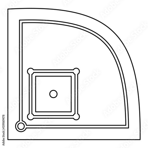 American baseball field icon, outline style