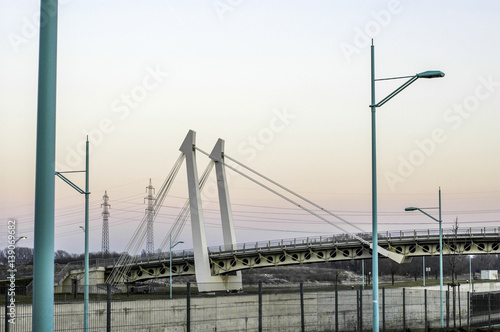 Vienna, hydroelectric power plant Freudenau, cable bridge, Austr