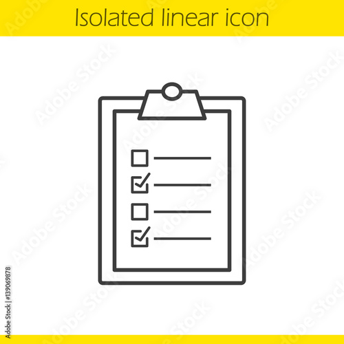 Clipboard checklist linear icon
