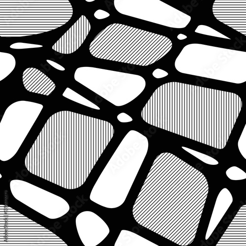 Seamless background with geometric figures with hatching 