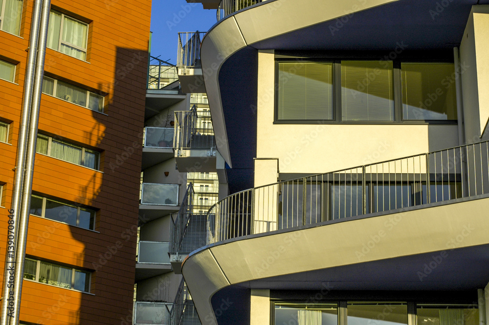 Fototapeta premium Wienerberg City, modern architecture, flats, Austria, Vienna, 10
