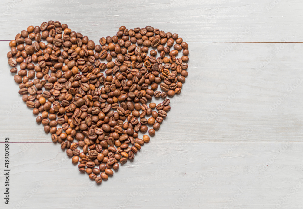 coffee beans in the form of heart coffee beans in the form of heart