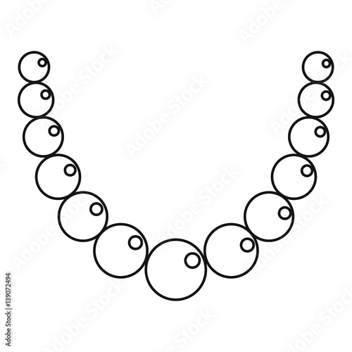 Pearl necklace icon, outline style