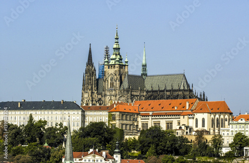 Prague, hill Hradschin with Veits Cathedral, Czech Republic