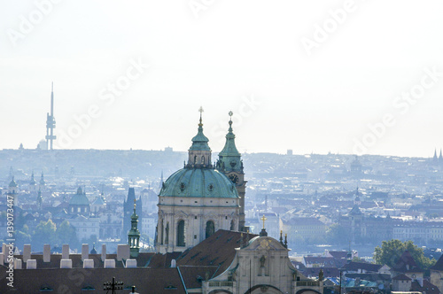 Prague  city view from hill Hradschin  broadcasting tower  Czech