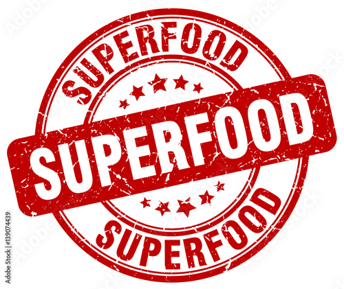 superfood red grunge round vintage rubber stamp