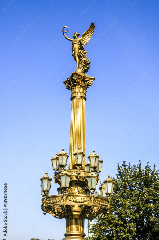 Prague, Golden statue, Czech Republic