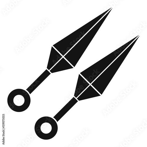Ninja weapon kunai icon, simple style