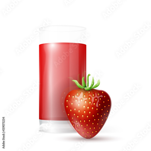 Strawberry and glass of juice