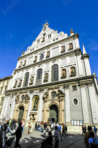 Canvas Print Munich, Church St. Michael in city center, Germany, Bavaria