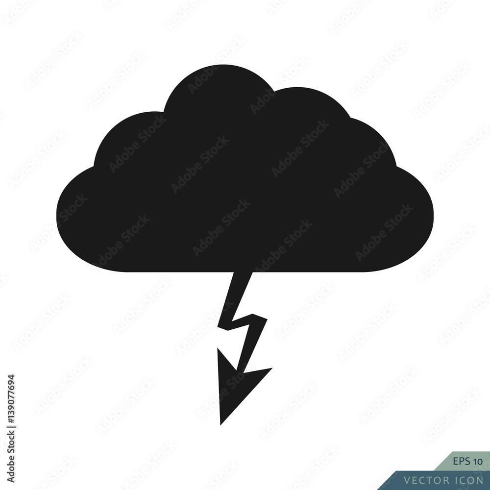 Cloud with lightning icon illustration isolated vector sign symbol