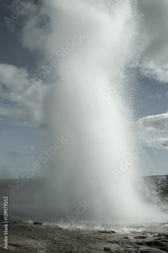 Eruption of Strokkur Geyser in Iceland