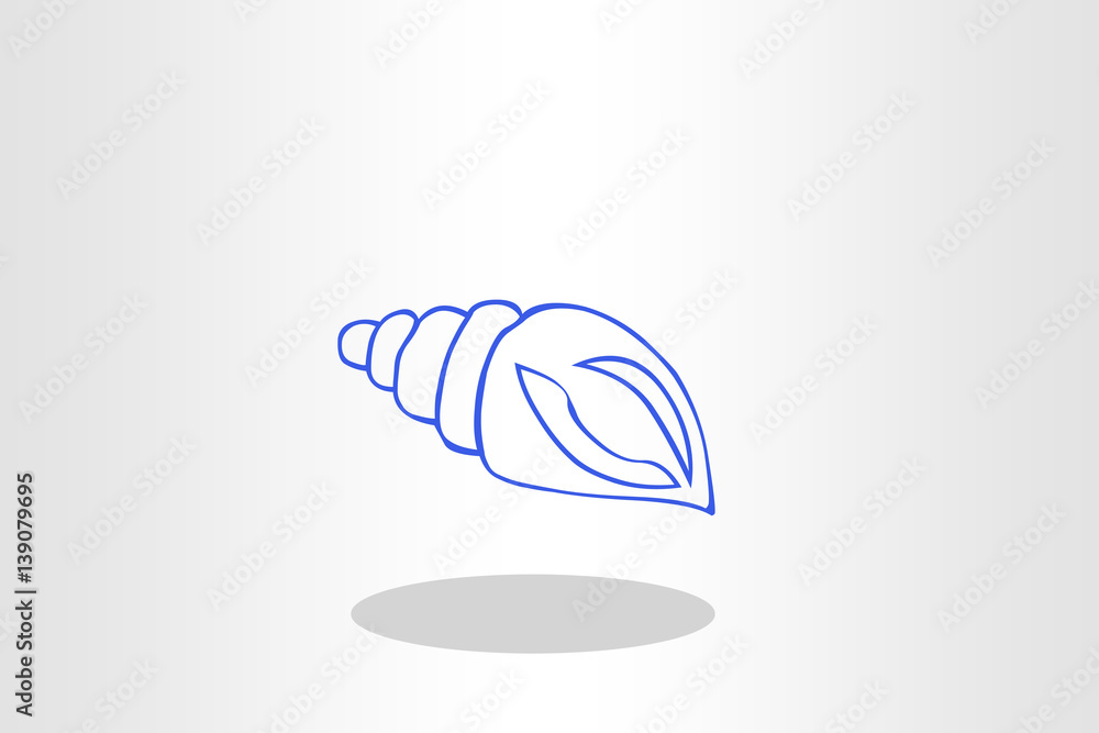 Illustration of blue seashell Illustration of blue seashell