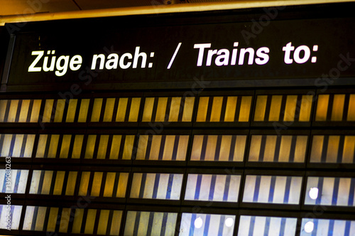 Schedule board, railway station, Austria, Vienna, traffic, south