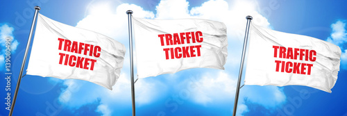 traffic ticket, 3D rendering, triple flags