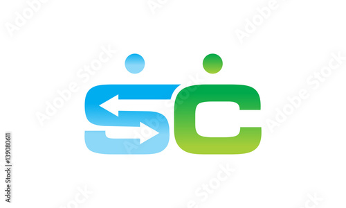 Modern Logo Solution Letter SC Friend