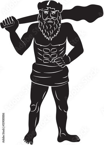 Primitive man with a big cudgel