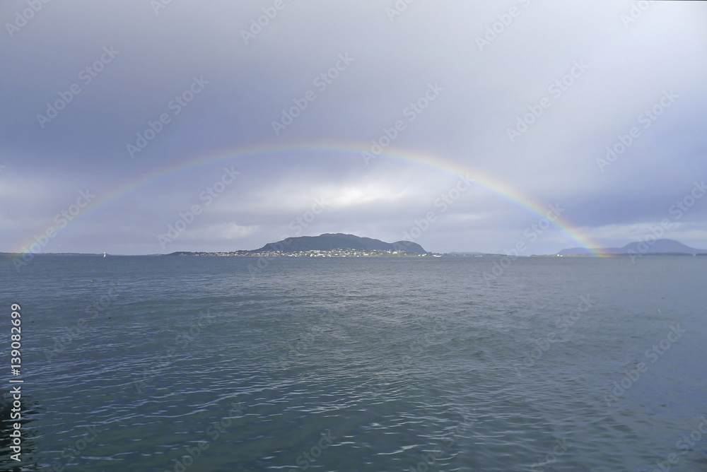 rainbow over island Norway