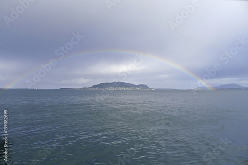 rainbow over island Norway
