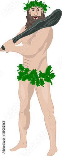 Primitive man with a big cudgel