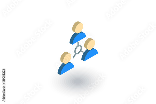 people group, community, network isometric flat icon. 3d vector colorful illustration. Pictogram isolated on white background